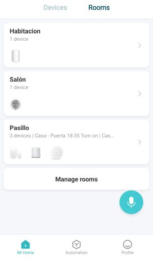 Xiaomi Mi Home - Dispositivos por habitaciones